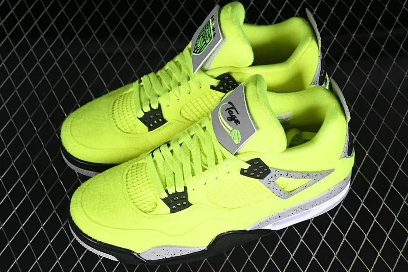 All categories Air Jordan Jordan series basketball shoes Air Jordan 4 Air Jordan 4 Retro "Bred Reimagined" AJ4 Joe 4 fluorescent yellow tennis felt upper DV6773-700